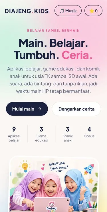 Menu utama Diajeng Kids